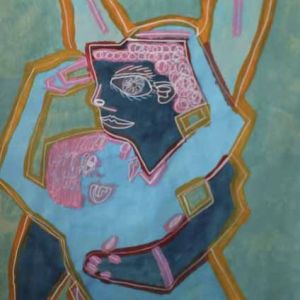 Sofia Ines Musumano Amore e Psiche acrilico e pennarelli su carta cm100x230 marzo 2019