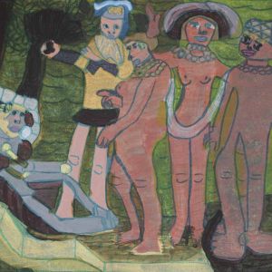 Sofia Ines Musumano Fantasia Azteca acrilico su tela cm56x36 aprile 2018