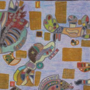 Sofia Ines Musumano Fantasia Maya acrilico su tela cm45x30 gennaio2018