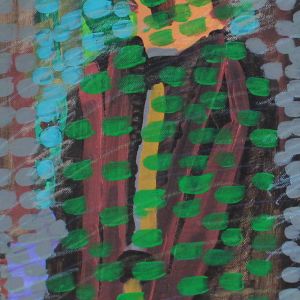 Sofia Ines Musumano LUomo acrilici e-matite su tela 22x54cm giugno 2019