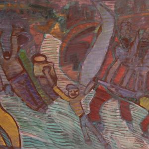 Sofia Ines Musumano Naufragio acrilico su tela e pennarelli cm56x41 aprile 2018