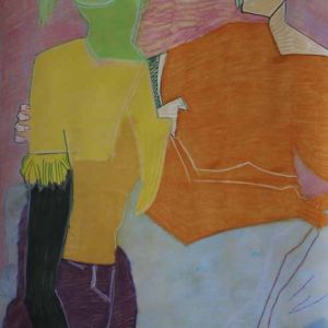 Sofia Ines Musumano Orfeo ed Euridice acrilico e pennarelli su carta cm100x230 marzo 2019