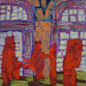 Sofia Ines Musumano Pianto e fede acrilici pastelli ad olio cm57X42 ottobre 2019