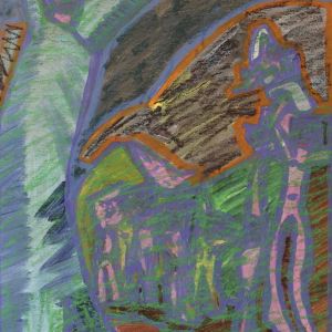 Sofia Ines Musumano Risveglio acrilico e pastelli su tela cm 36x56 gennaio 2018