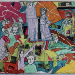 Sofia Ines Musumano Rumore Acrilico matita e collage 54x38 cm settembre 2022