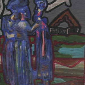 Sofia Ines Musumano Tre amiche in confidenza acrilico e matite su tela cm29x39 novembre 2018