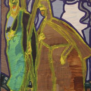 Sofia Ines Musumano Verso Gerusalemme acrilico e matite su tela cm42x56 settembre 2018