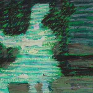 Sofia Ines  Musumano Cappuccetto in verde acrilici su tela e pastelli ad olio 53x21cm ottobre 2019